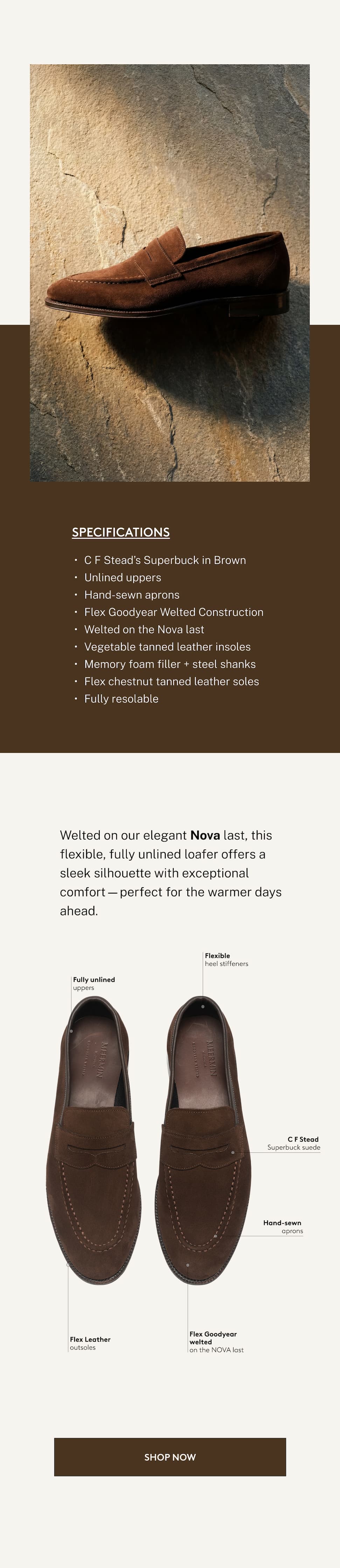 Brown Suede Unlined Penny Loafer