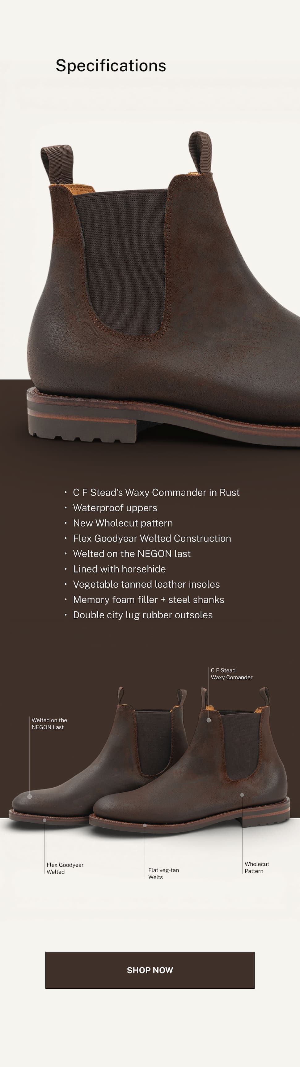 Rust Waxy Commander Chelsea Boot