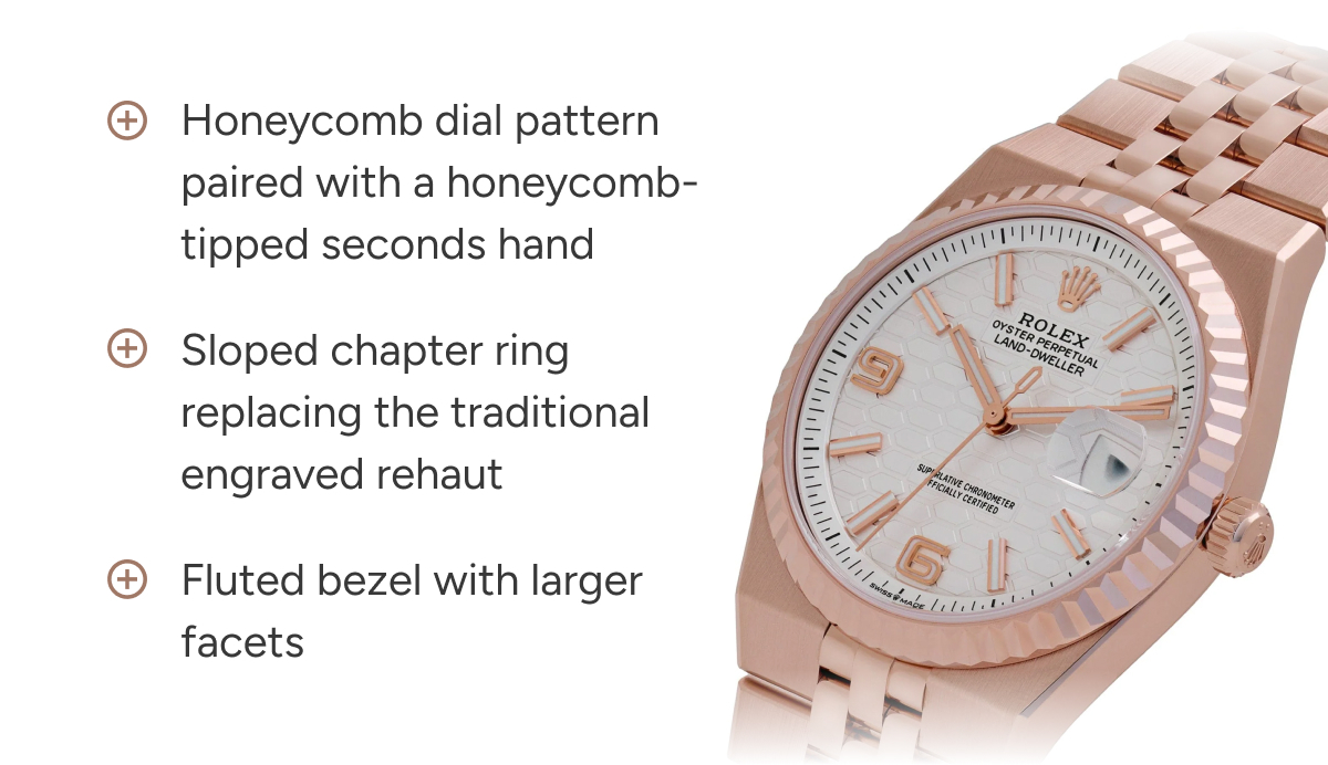 Fluted bezel with larger facets 