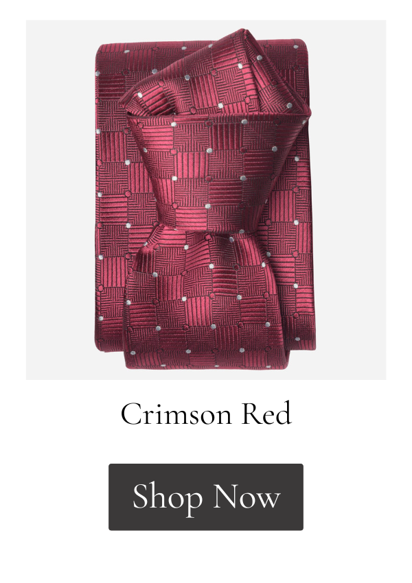 Crimson red textured silk necktie