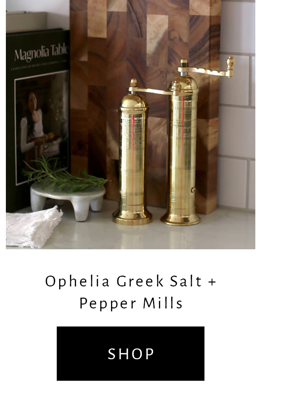 Ophelia Greek Salt + Pepper Mills