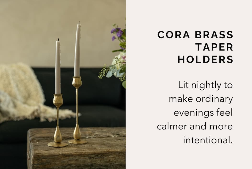 Cora Brass Taper Holders