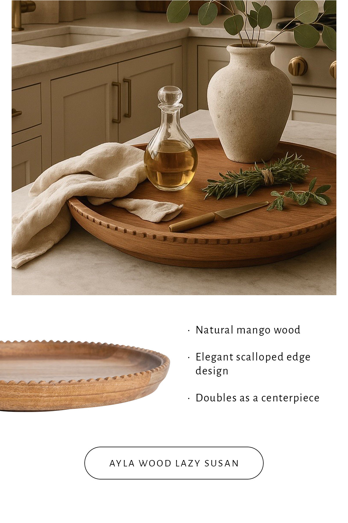 Shop Ayla Wood Lazy Susan
