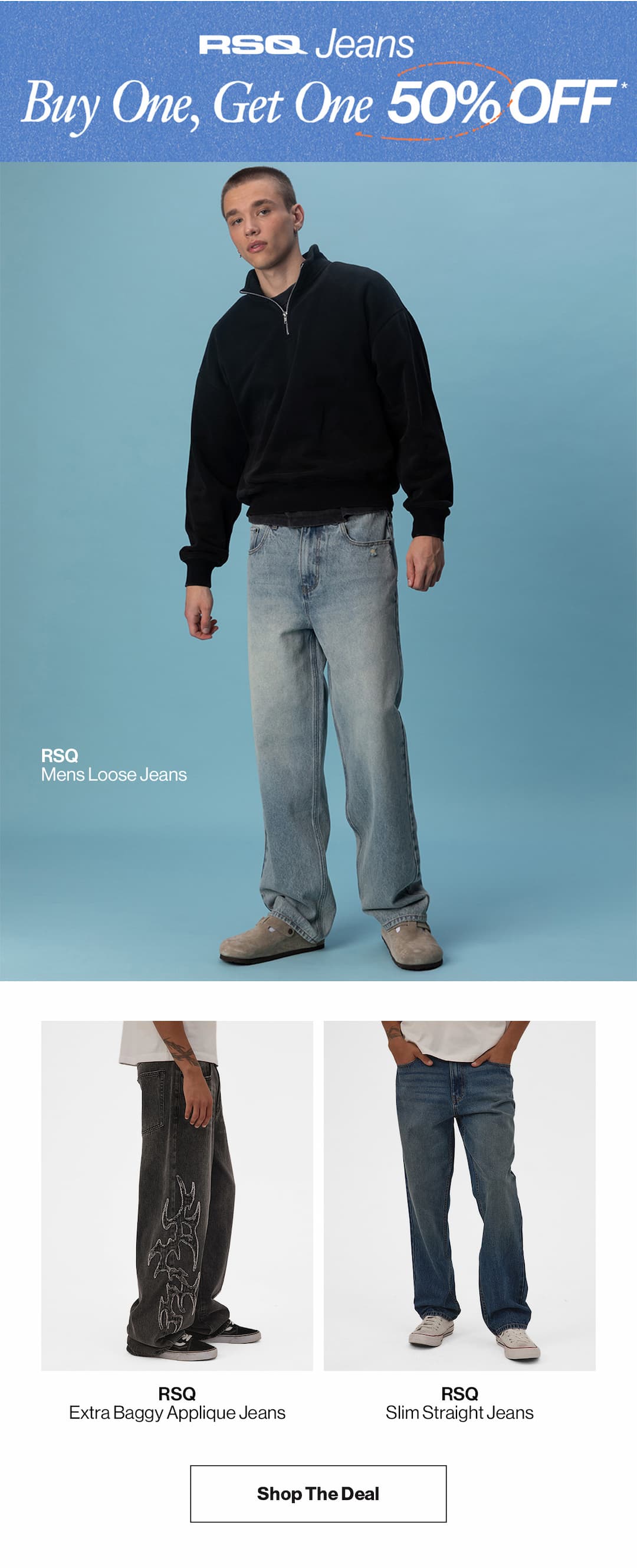 Men's RSQ Jeans BOGO 50% Off
