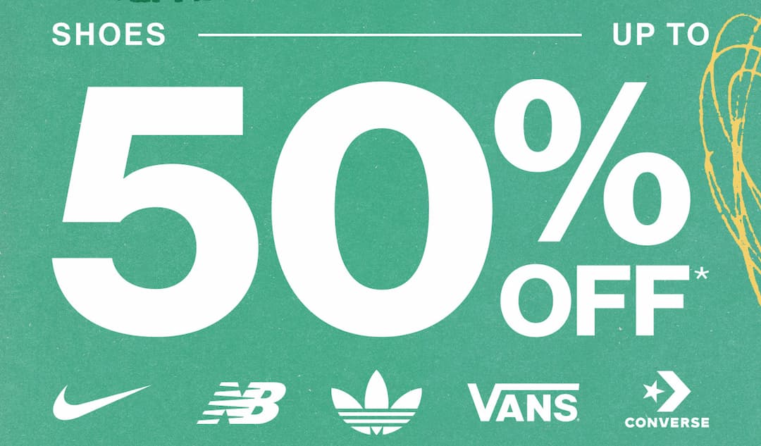 Shoe Flash Sale: up to 50% off* select Nike, New Balance, adidas, Vans, Converse 