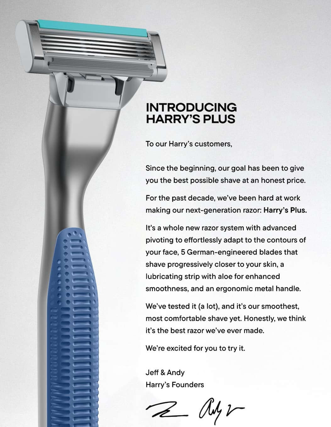 Introducing Harry's Plus