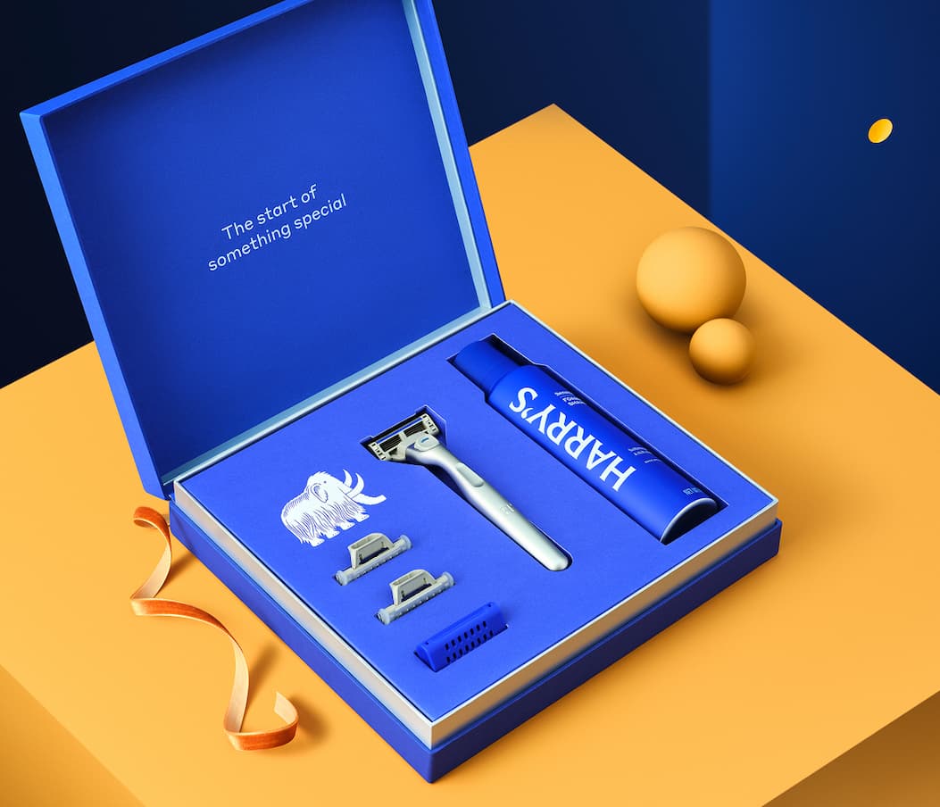 Open box of Harry's products