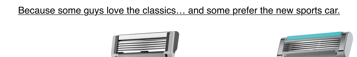 Because some guys love the classics...and some prefer the new sports car.
