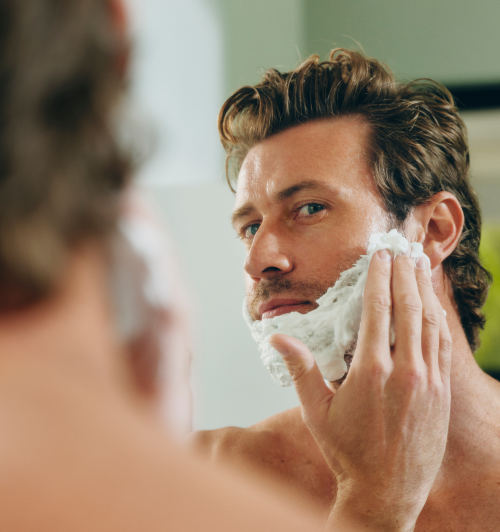 Shave gel application
