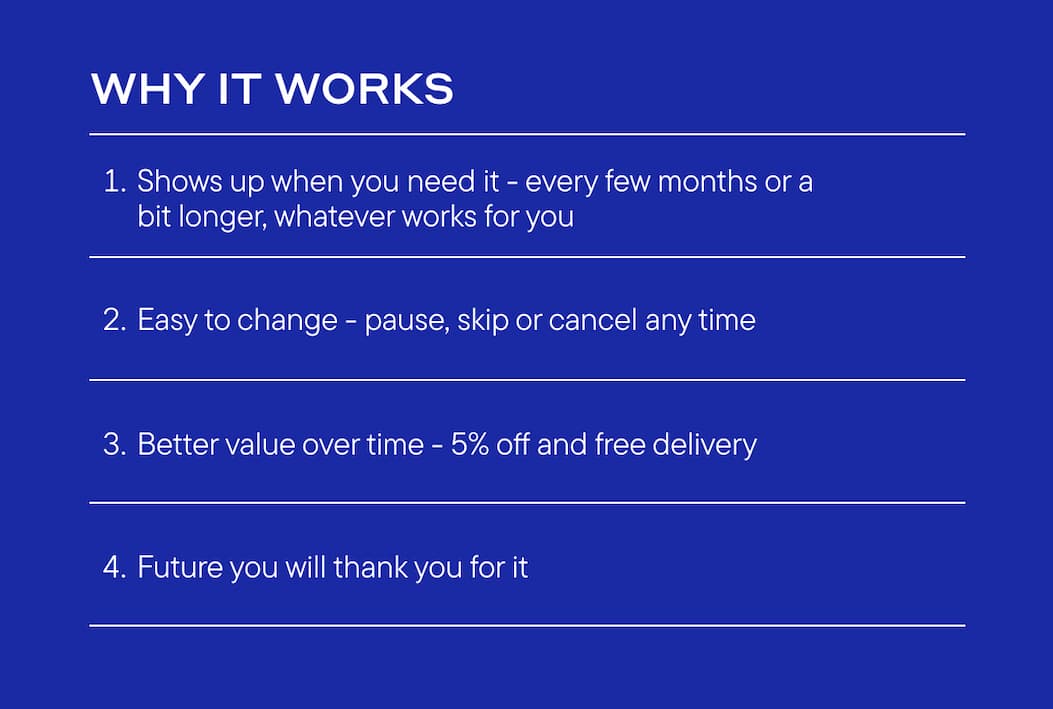 Shows up when you need it. Easy to change. Better value over time. Future you will thank you for it.