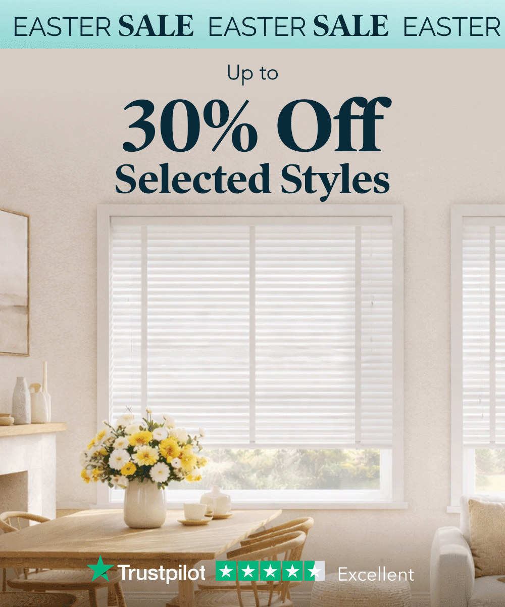 Extra 10% off wooden & roller blinds