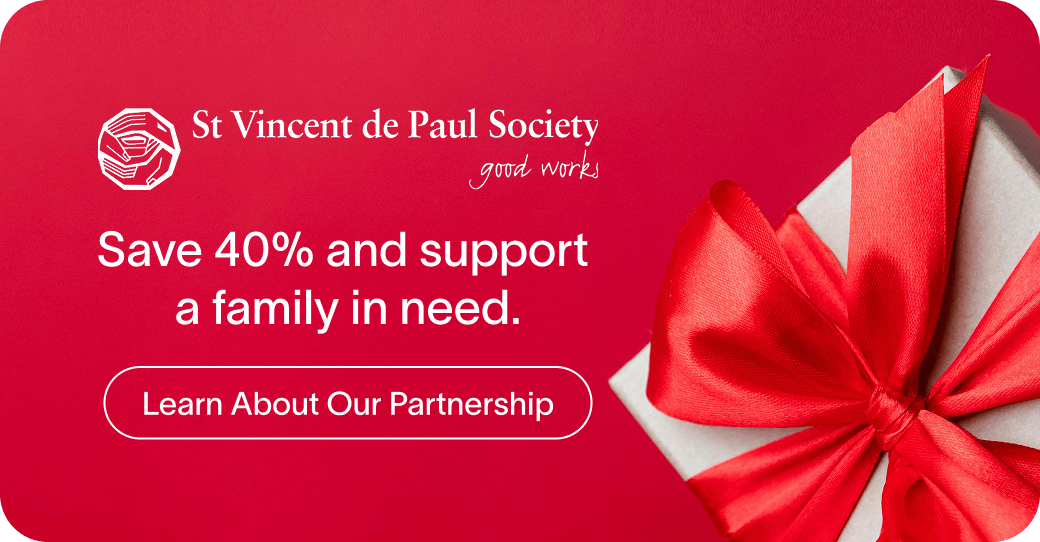 Save 40% and support  a family in need. Learn About Our Partnership