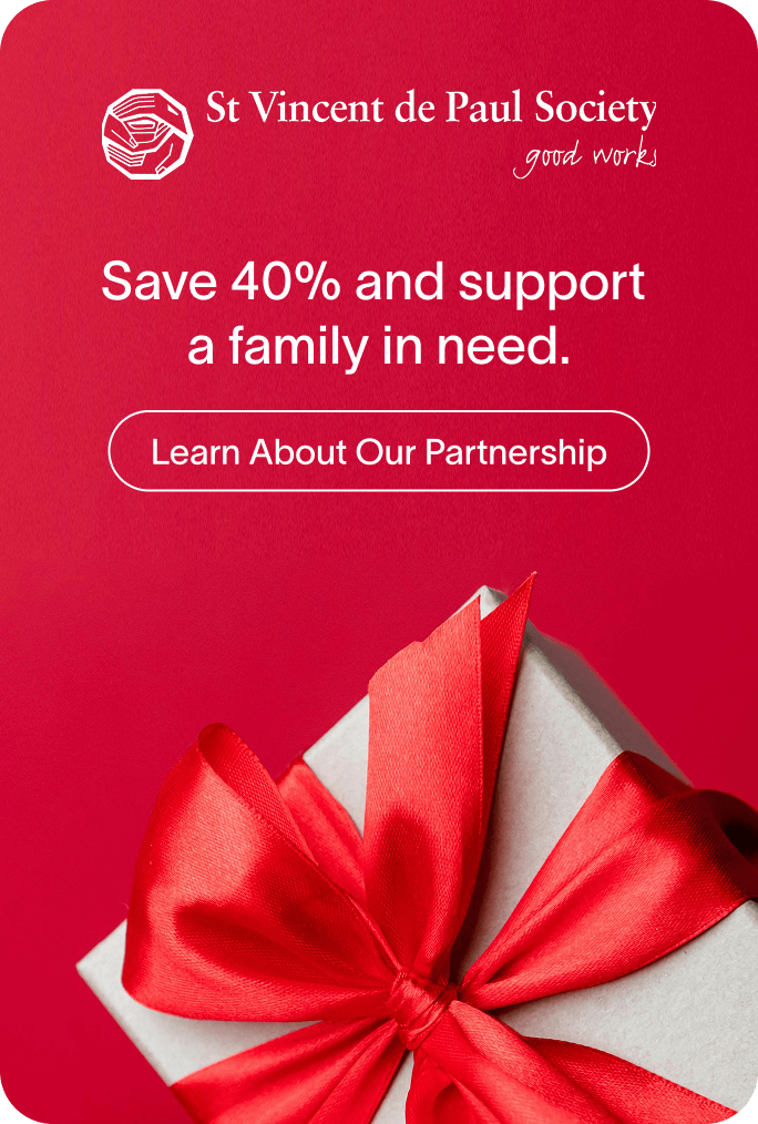 Save 40% and support a family in need. Learn About Our Partnership