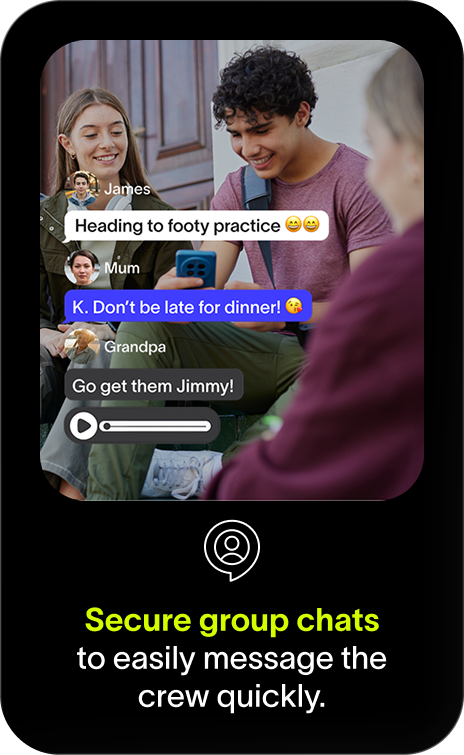 Secure&nbsp;group chats to&nbsp;easily&nbsp;message the crew&nbsp;quickly.