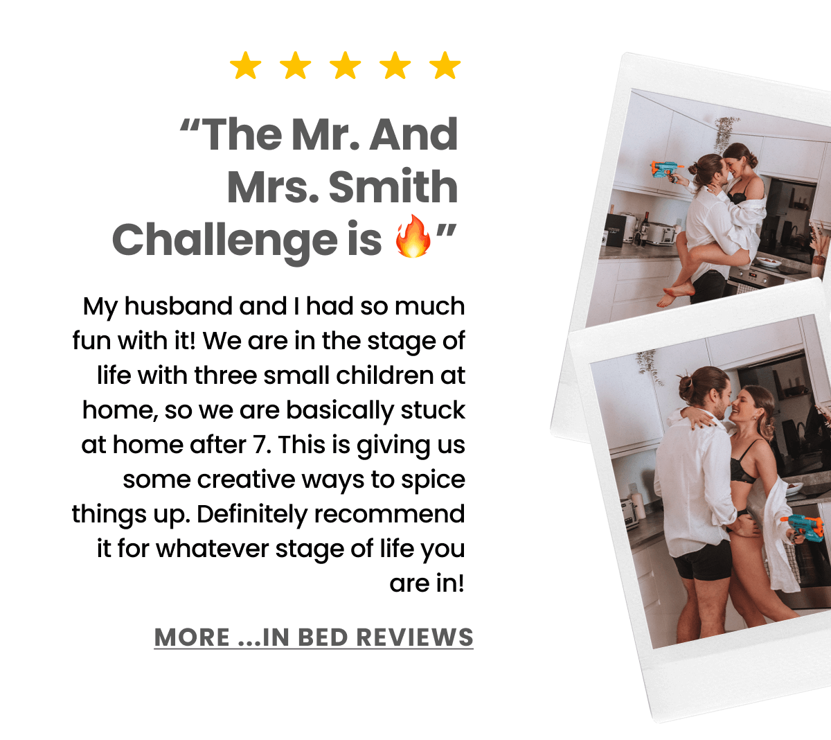 "The Mr. and Mrs. Smith Challenge is 🔥"