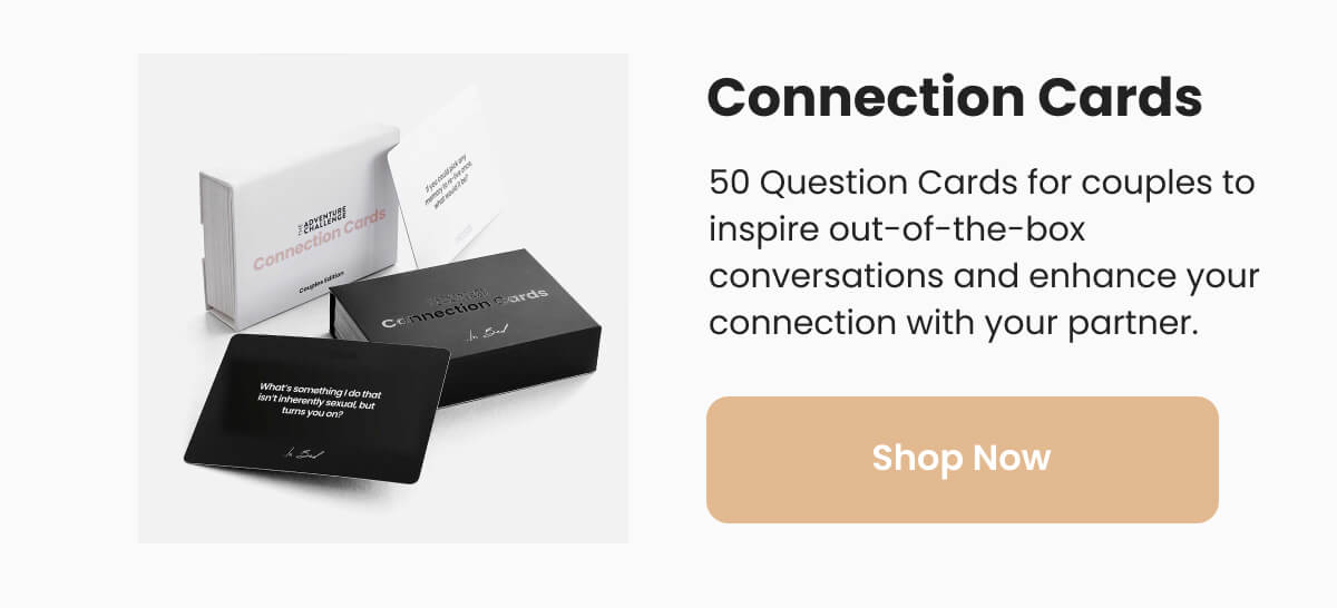 50 Question Cards for couples to inspire out-of-the-box conversations and enhance your connection with your partner.