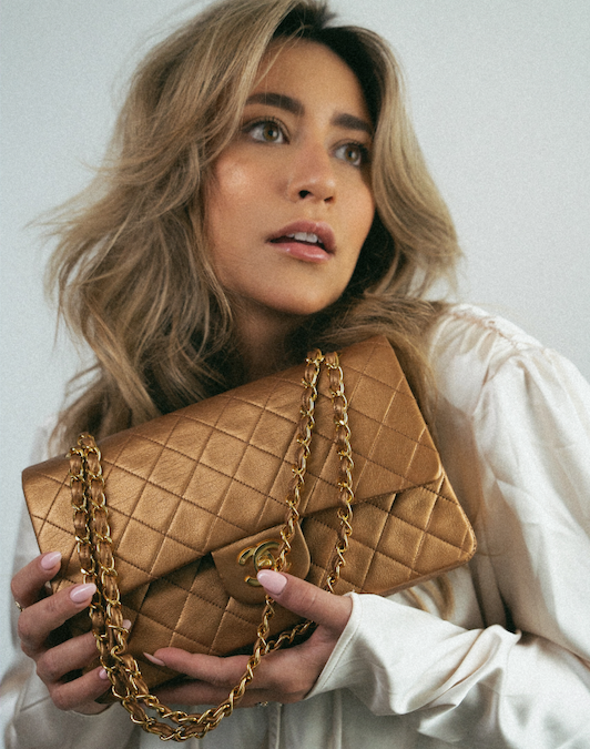 Chanel 21B Small Black Lambskin Quilted Classic Flap Rose Gold