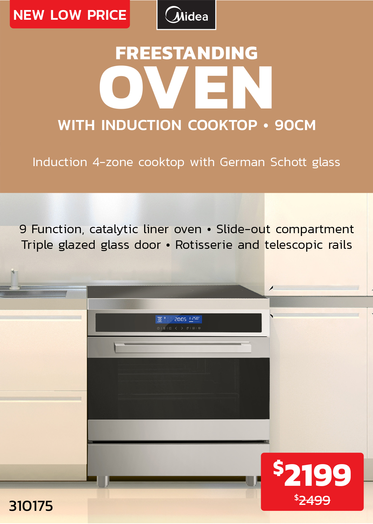 Midea Freestanding Oven 90cm 2199