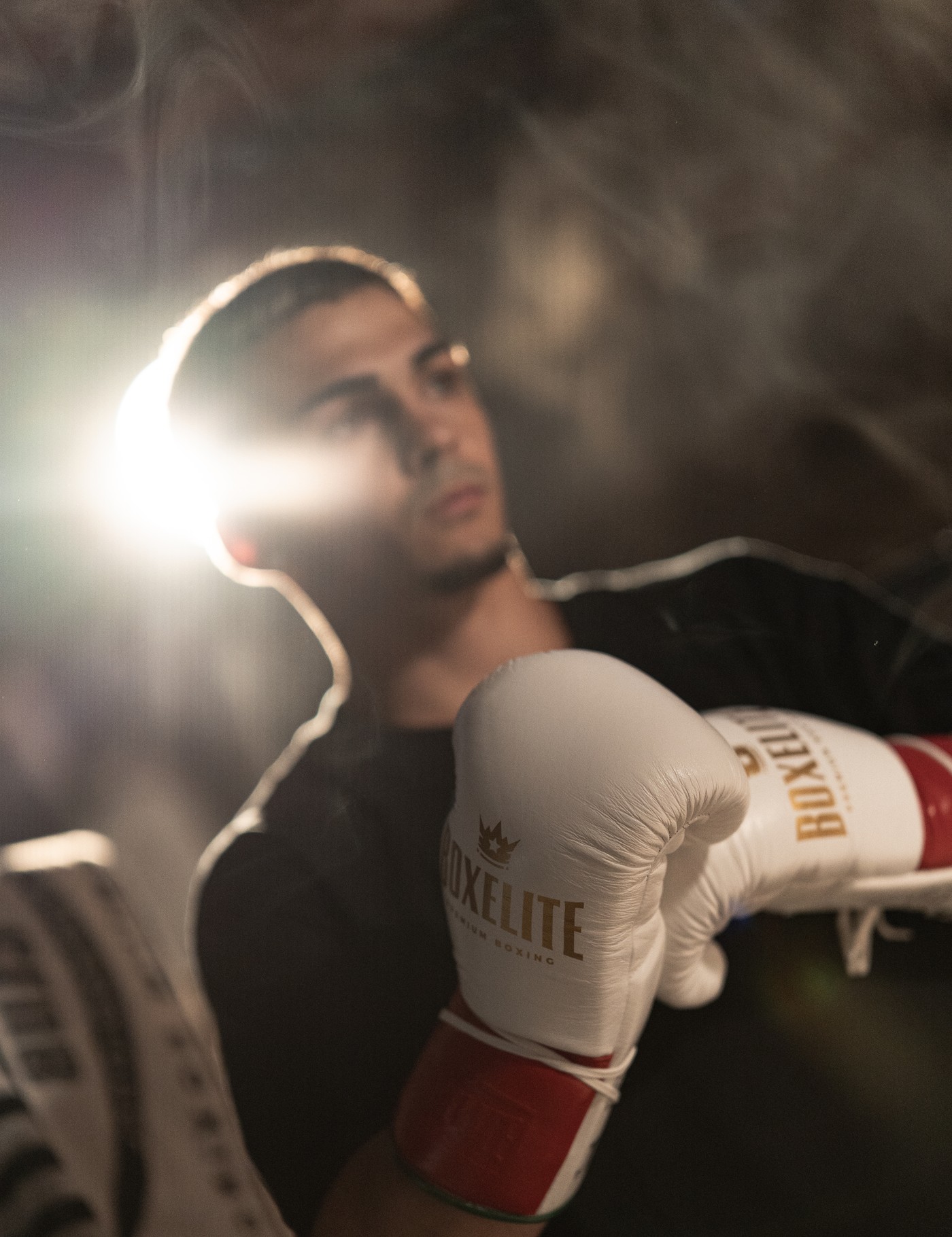 Rafa Lozano Jr training in the BOXELITE S-PRO MX Tri-Color gloves