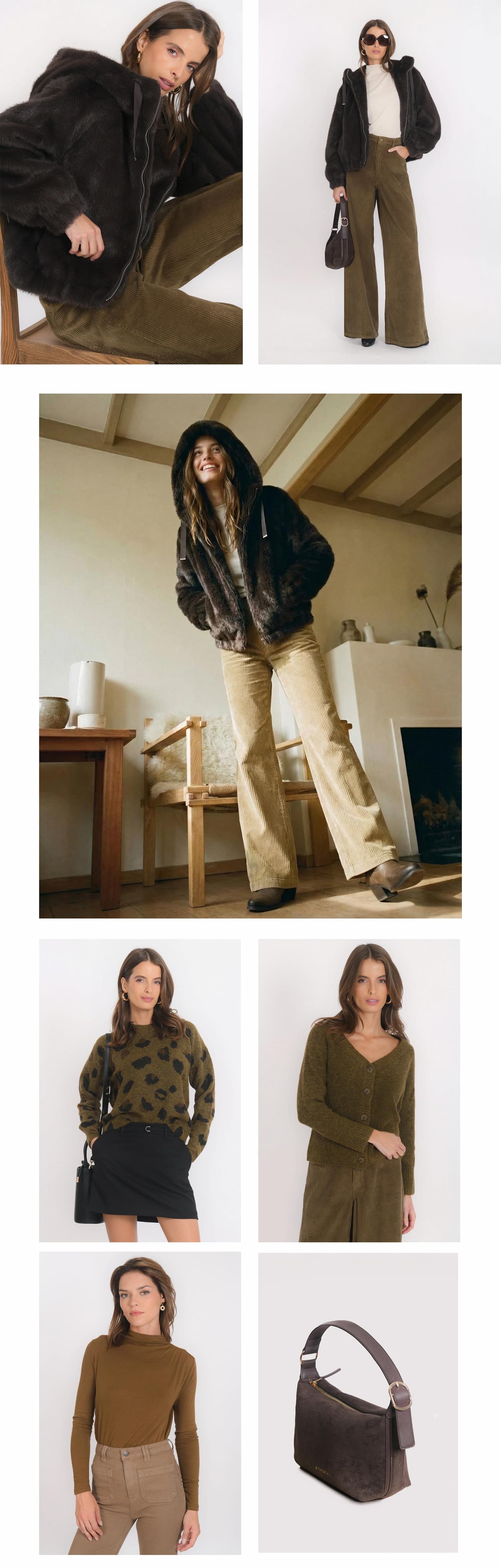 an image of a woman wearing a blue sweater and hat