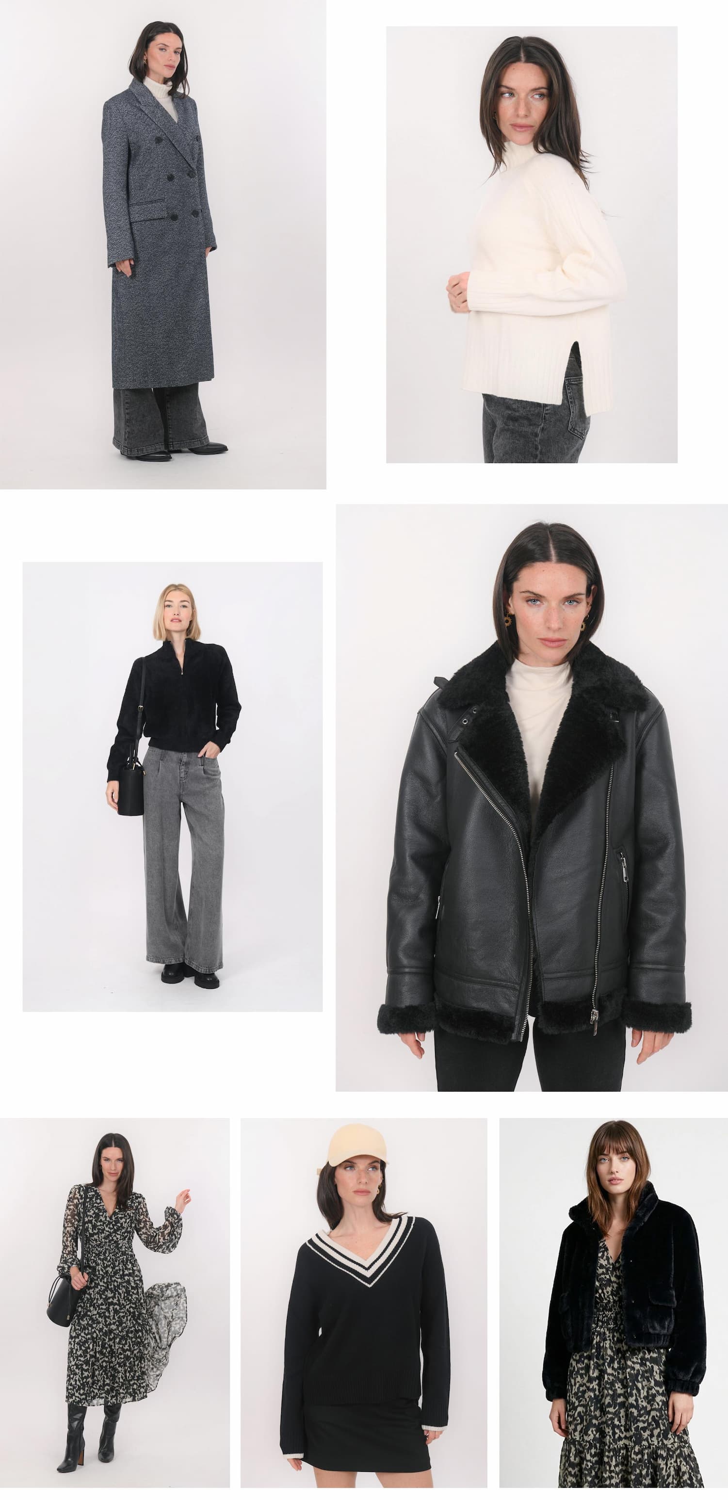 an image of a woman wearing a blue sweater and hat