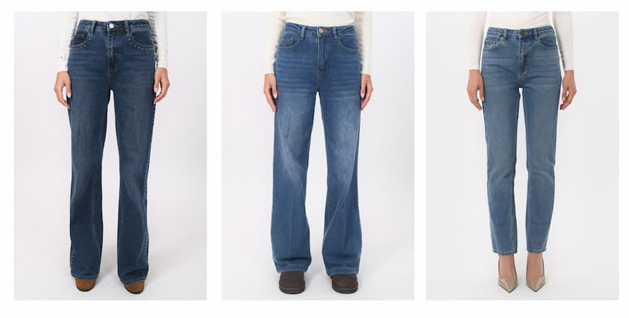 an image of a woman wearing a blue sweater and hat