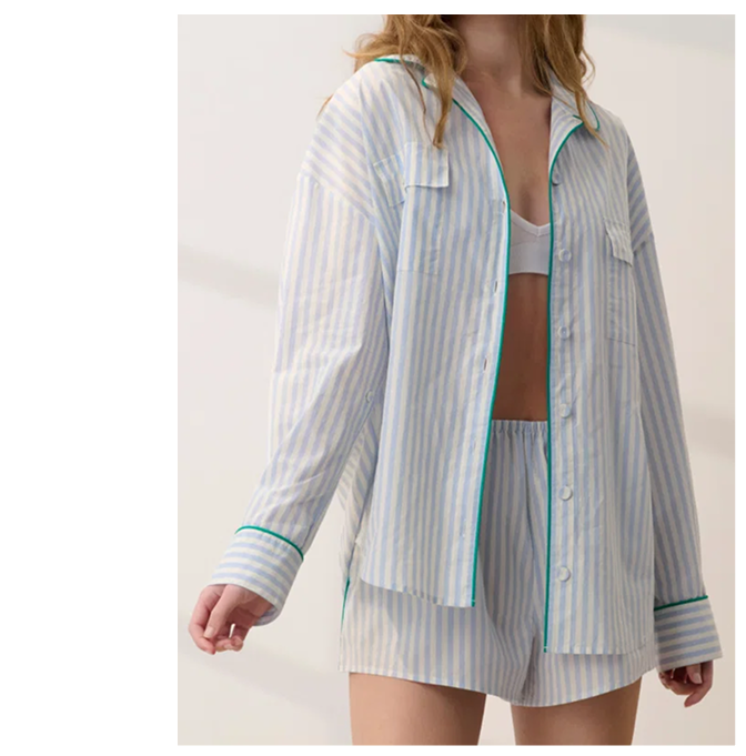 airy cotton button down stillwater stipe 