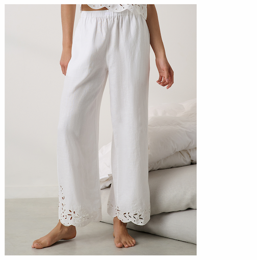 linen embroidered pant 