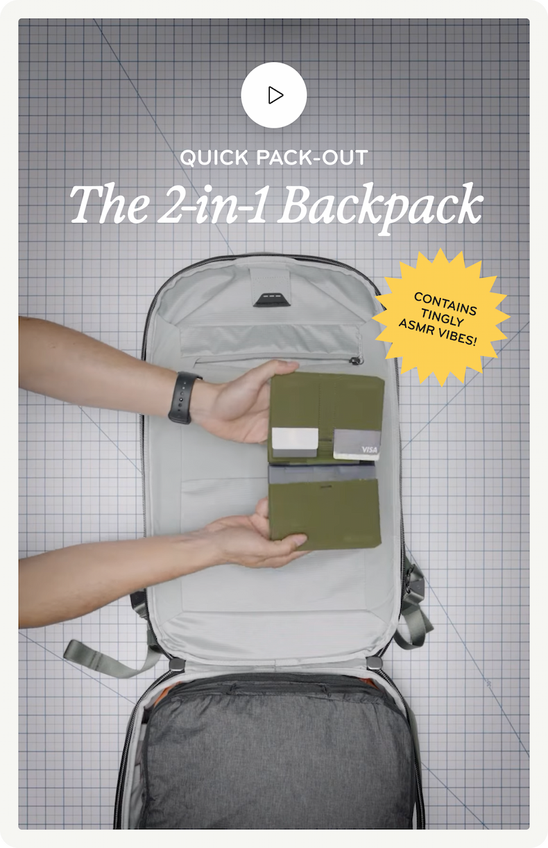 Watch Video: A quick pack-out of the 2-in-1.