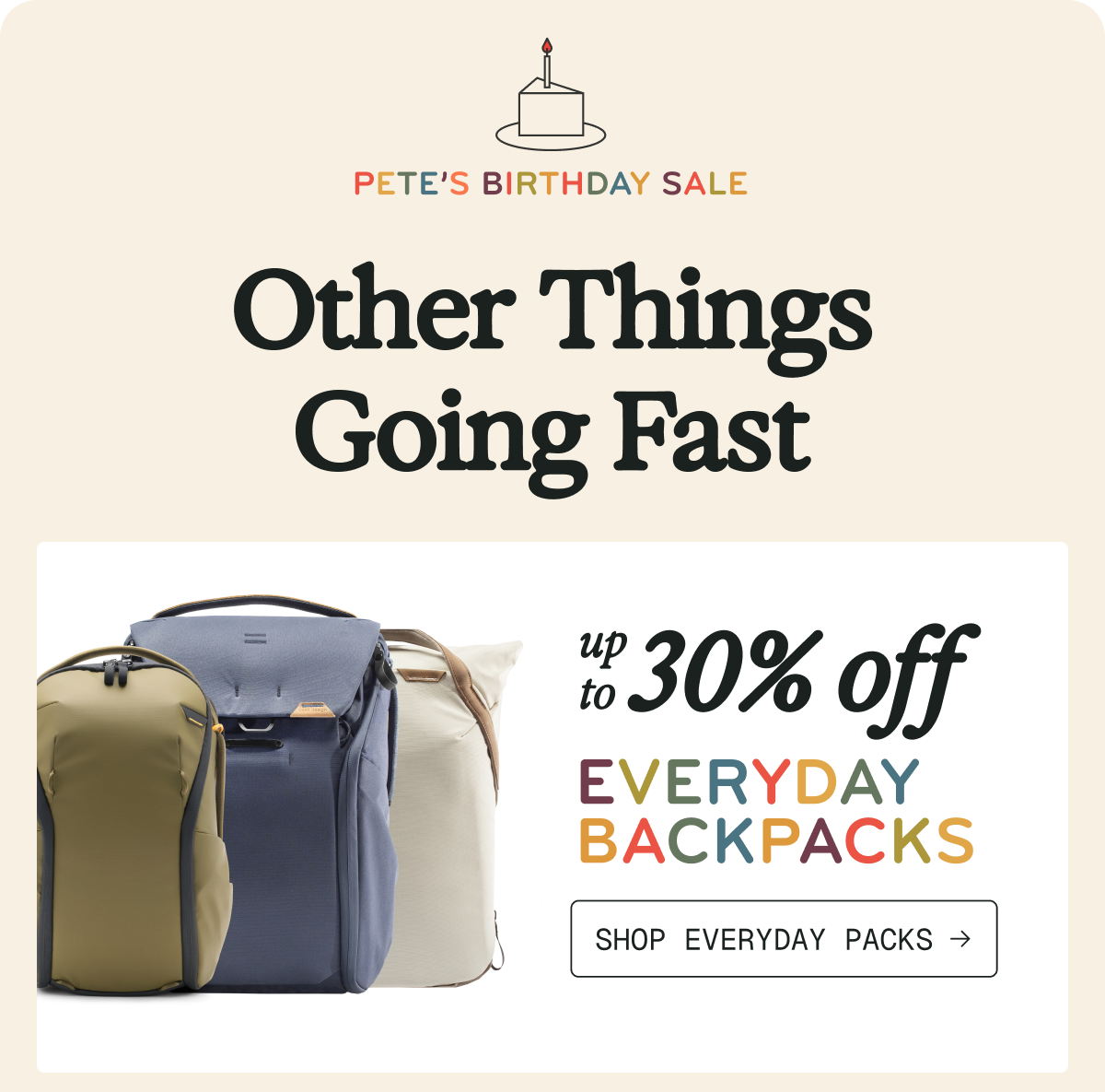 Up to 30% off Everyday Backpacks