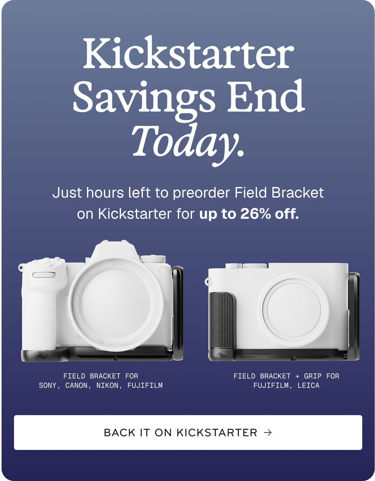Back Now, Savings End Today
