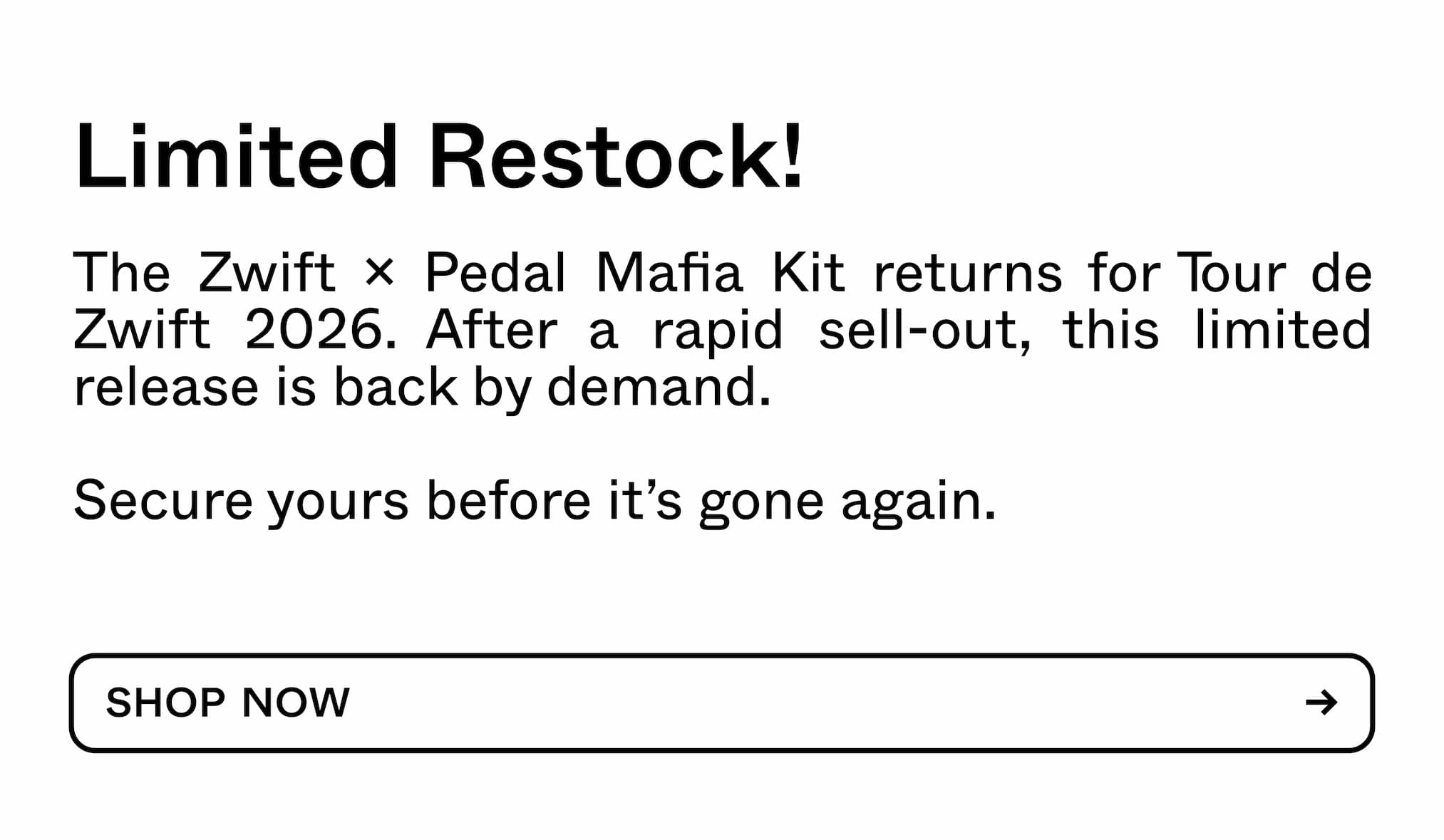 Limited Restock Tour de Zwift