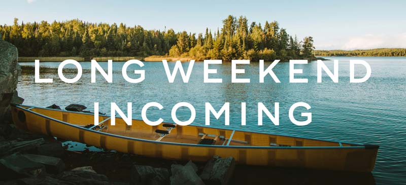 Long weekend incoming: image of canoe and lake