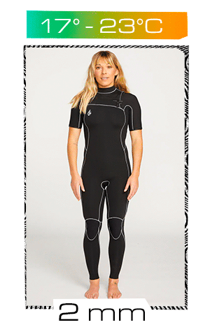  Traje de neopreno de manga corta de 2Mm con cremallera en el pecho