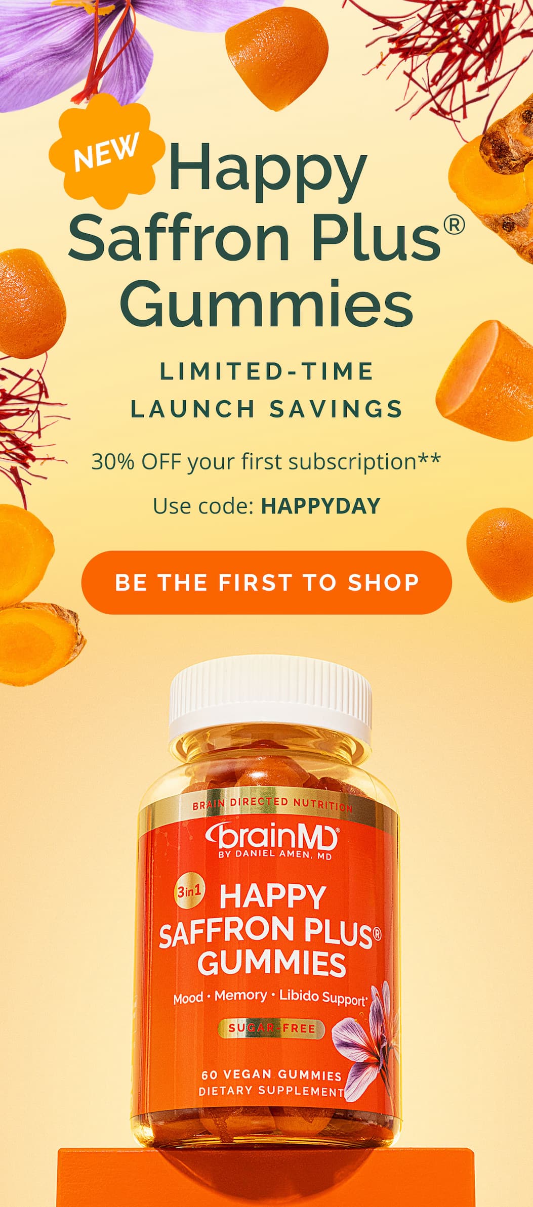 NEW! Happy Saffron Plus® Gummies