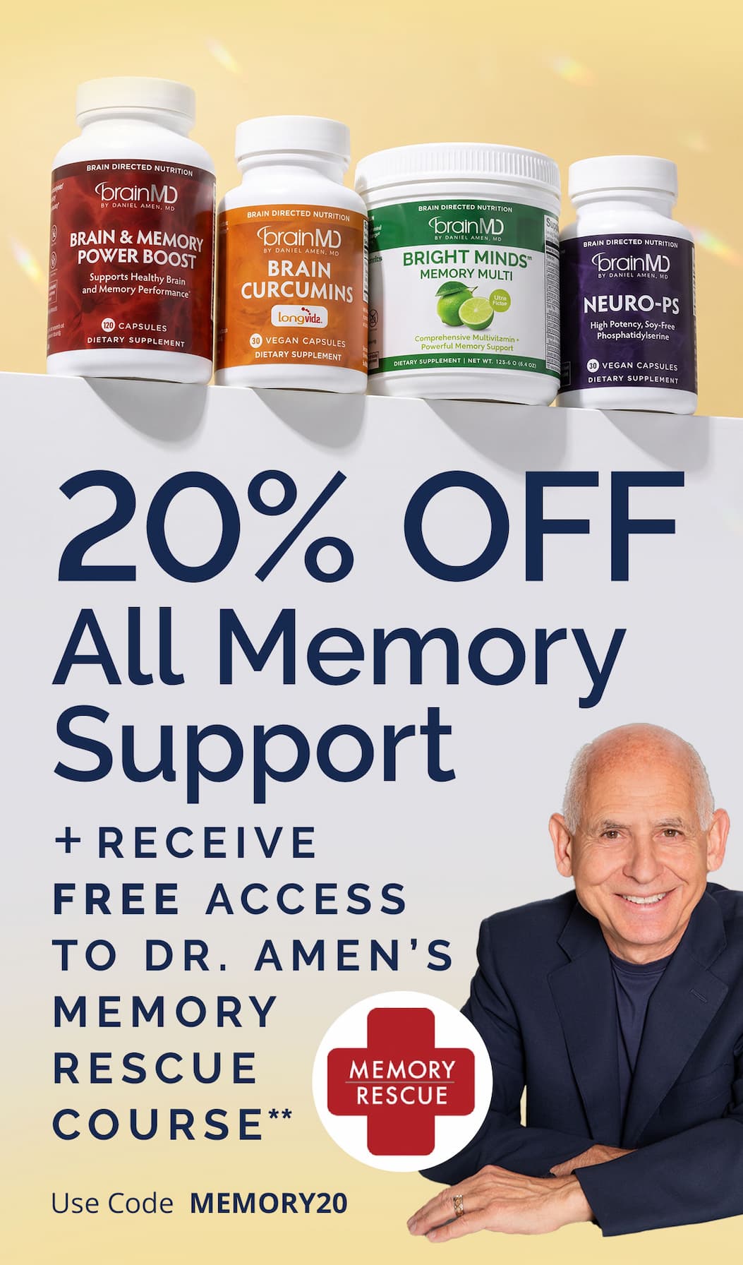 20% OFF Memory Support + FREE Dr. Amen's Memory Rescue Course