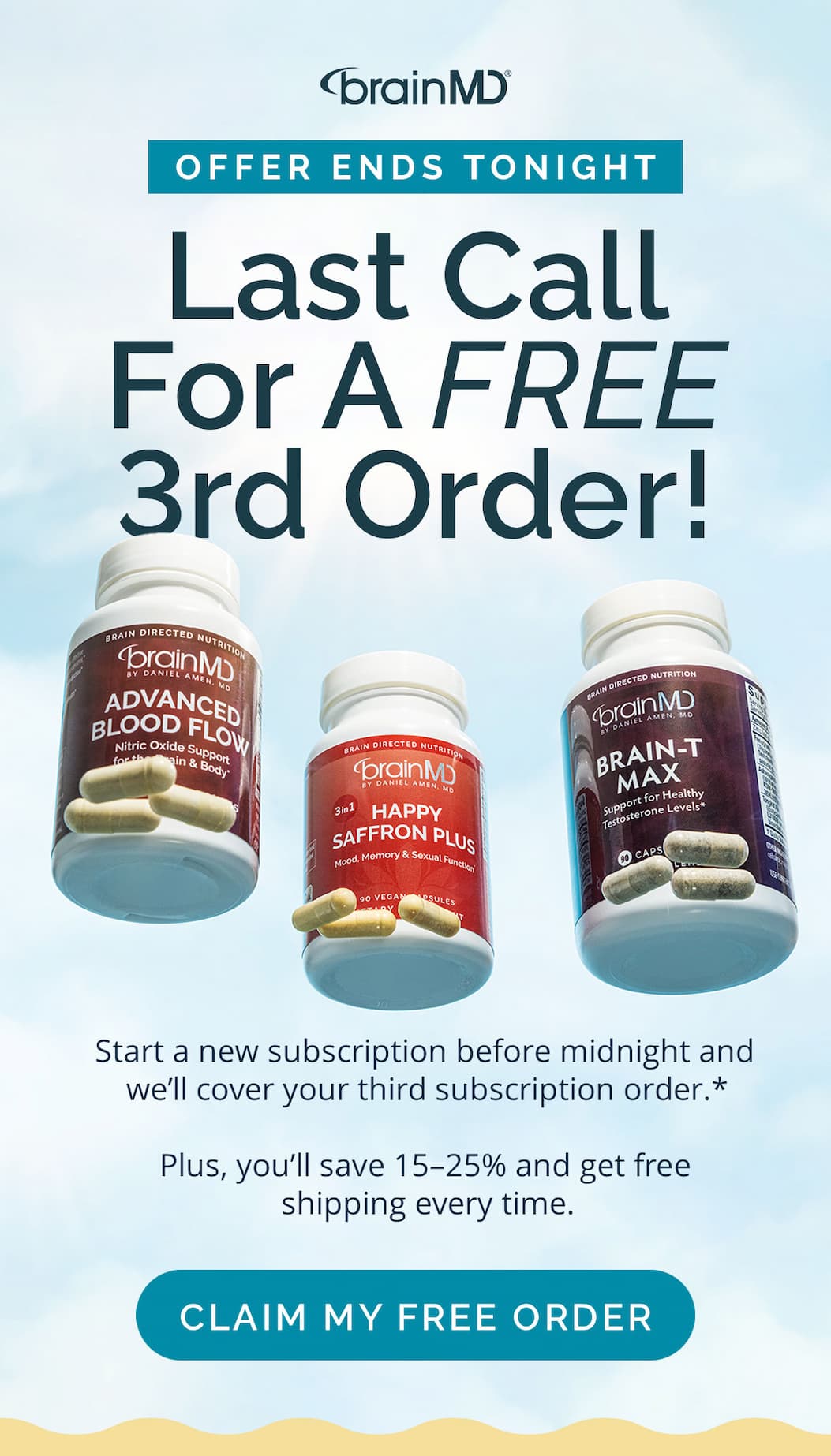 Last Call For A FREE 3rd Order!