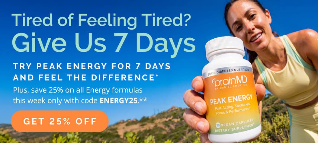 Tired of Feeling Tired? Give us 7 Days. Plus save 25% on all energy formulas with cdoe ENERGY25