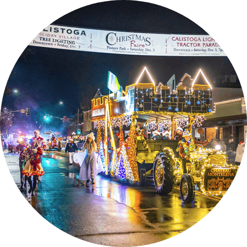 tractor parade in Calistoga, CA