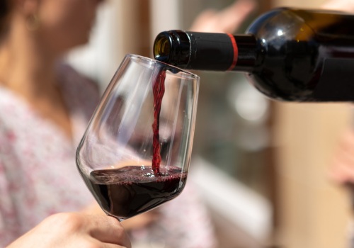 wine pouring in glass