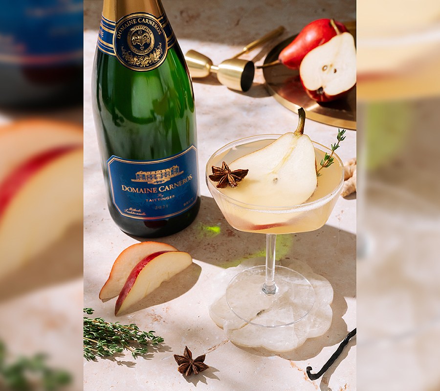 Domaine Carneros sparkling pear cocktail
