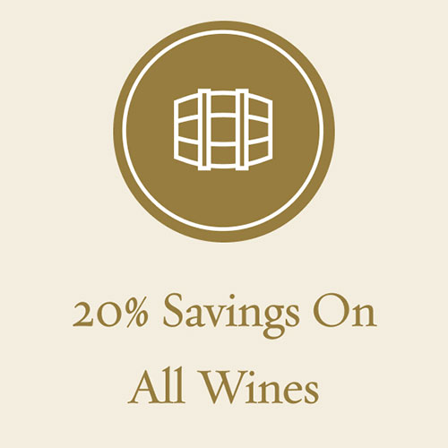 20% savings on wine