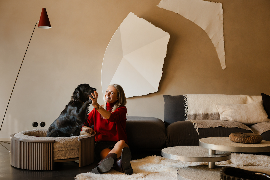 Lifestyle interior with Elite Pouf Clay Beige