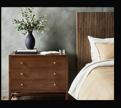 Four Hands Patten 3-Drawers Brown Acacia Wood Nightstand