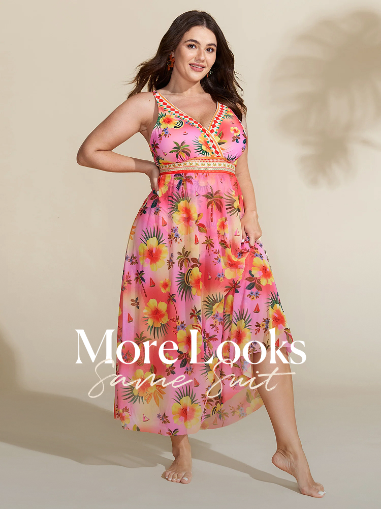 an image of a woman in a bikini top and a bikini bottom with a floral print