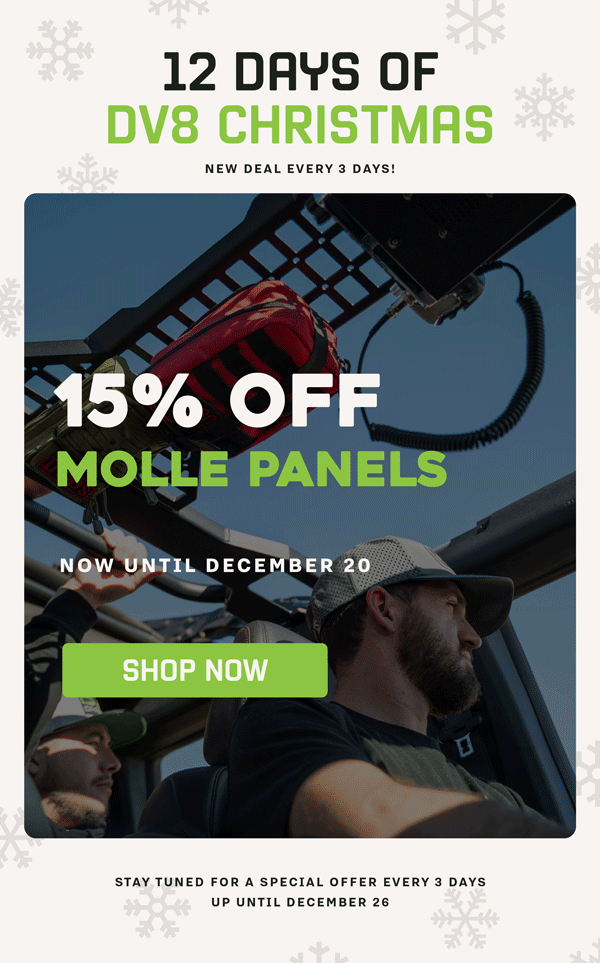 15% Off Molle Panels Until December 20