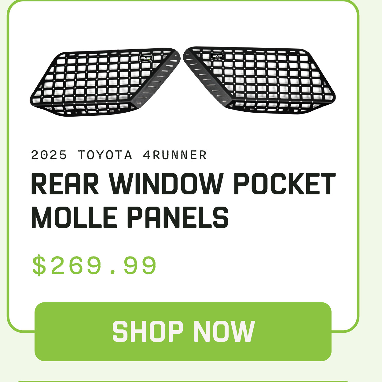 Shop 2025 Toyota 4Runner Rear Window Pocket Molle Panels
