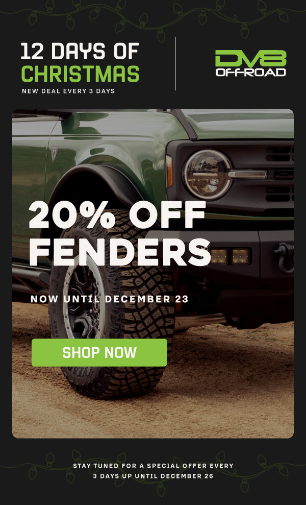 20% Off Fenders Now Until December 23