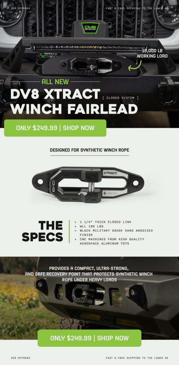 NEW: DV8 Xtract Winch Fairlead | Closed System
