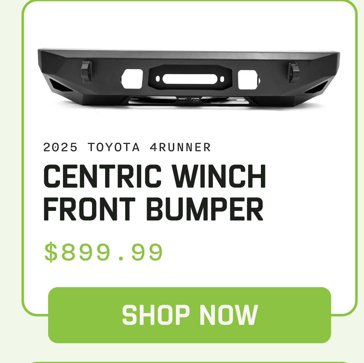 Shop 2025 Toyota 4Runner Centric Winch Front Bumper